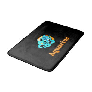 Aquarius illustration bath mat
