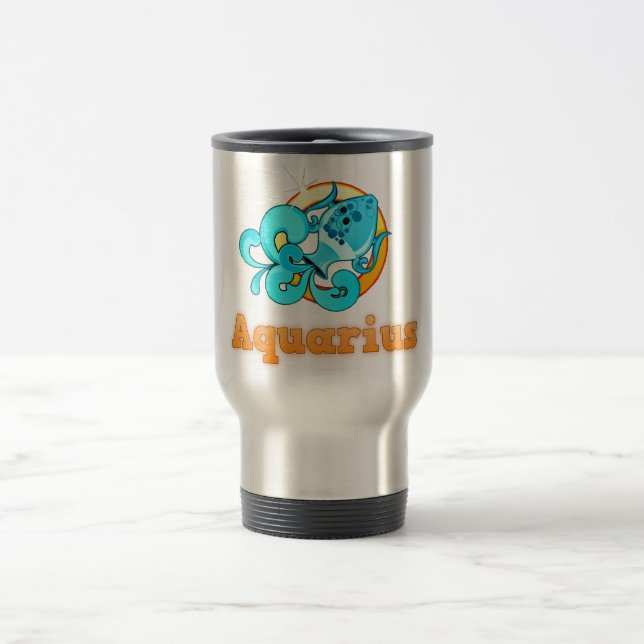 Aquarius illustration travel mug (Center)