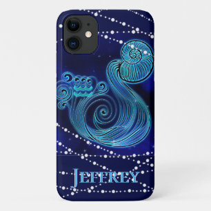 Aquarius in Dark Blue II iPhone 11 Case