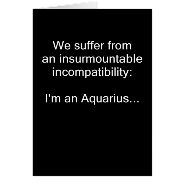Aquarius Incompatibility (Front)