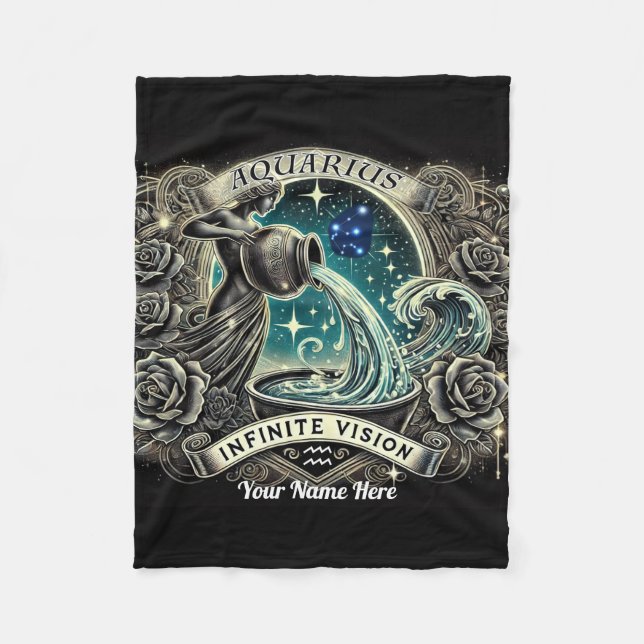 Aquarius “Infinite Vision” Fleece Blanket (Front)