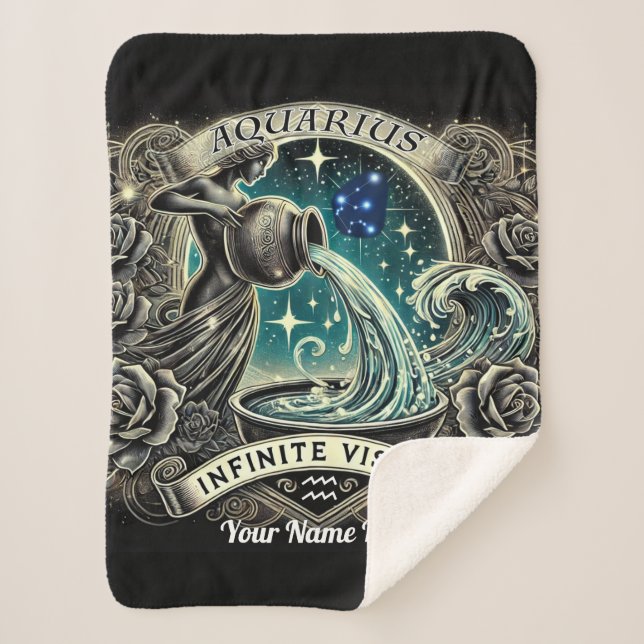 Aquarius “Infinite Vision” Sherpa Blanket (Front)