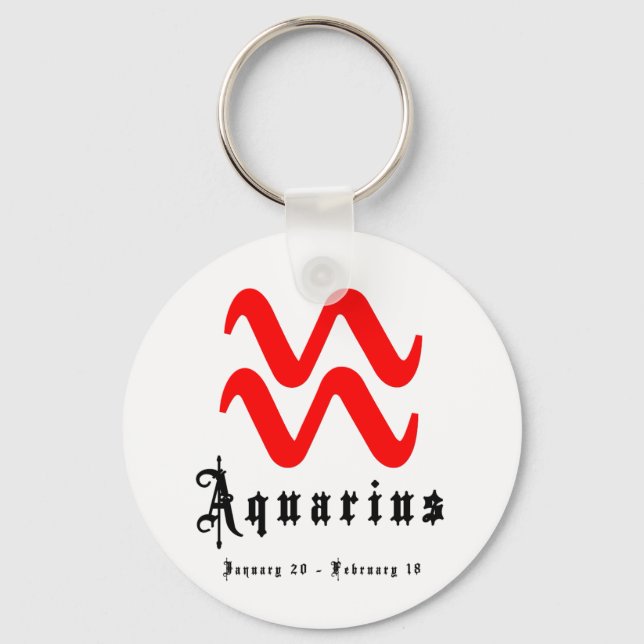 Aquarius, January 20 - February 18 Key Ring (Front)