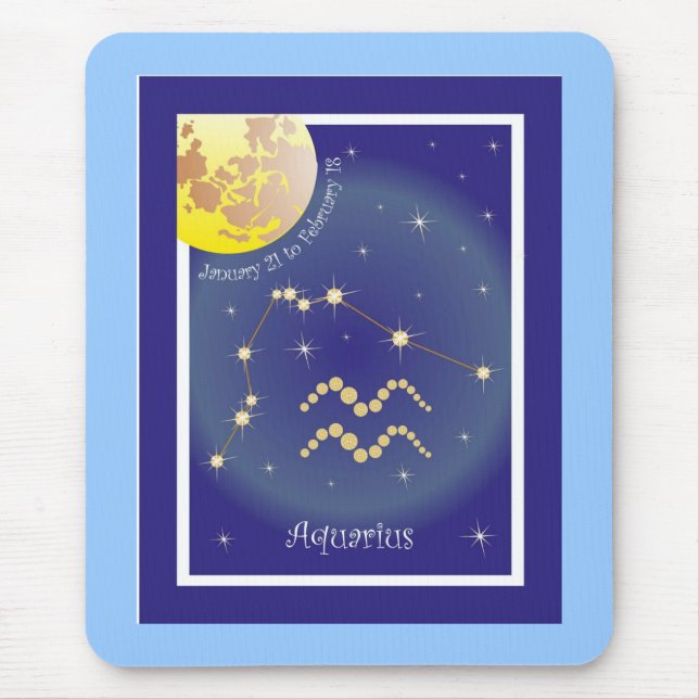 Aquarius January 21 to February 18 Mauspad Mouse Mat (Front)