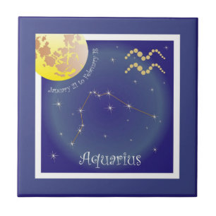 Aquarius January 21 to February 18 Phototile Tile