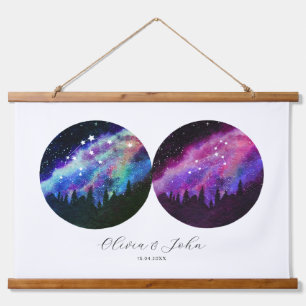 Aquarius Leo Personalized Couples Horoscope Hanging Tapestry