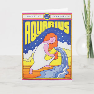 Aquarius Letterpress Card
