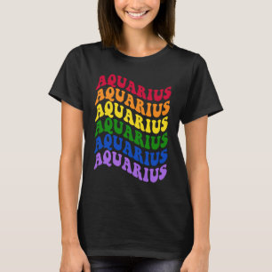 Aquarius LGBTQ Gay Pride LGBT Rainbow Zodiac Sign T-Shirt