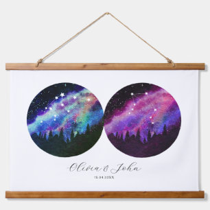 Aquarius Libra Personalised Couples Horoscope Hanging Tapestry