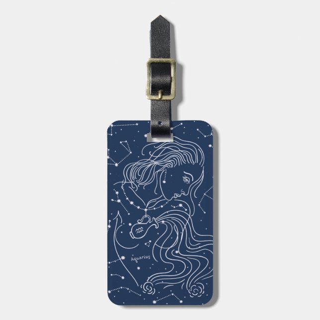 Aquarius Luggage Tag (Front Vertical)