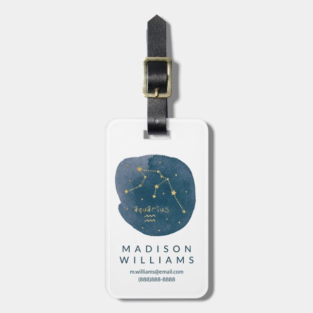 Aquarius Luggage Tag (Front Vertical)