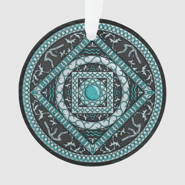 Aquarius Mandala Acrylic Ornament (Front)