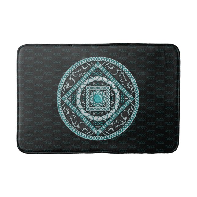 Aquarius Mandala Bath Mat (Front)
