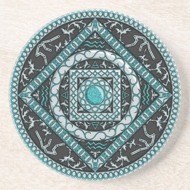 Aquarius Mandala Coaster (Front)