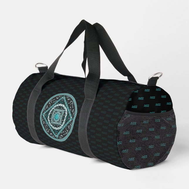 Aquarius Mandala  Duffle Bag (Right Corner)