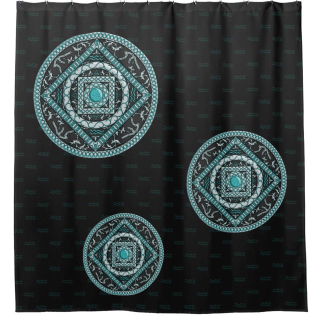 Aquarius Mandala Shower Curtain (Front)