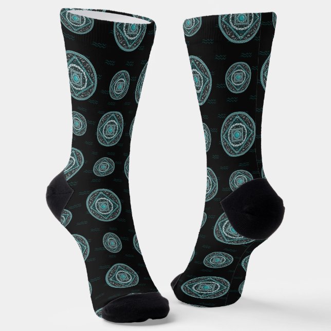 Aquarius Mandala Socks (Angled)