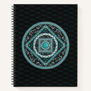 Aquarius Mandala Spiral Notebook