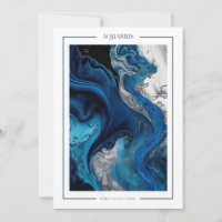 Aquarius Marble Watercolor Zodiac Birthday Card