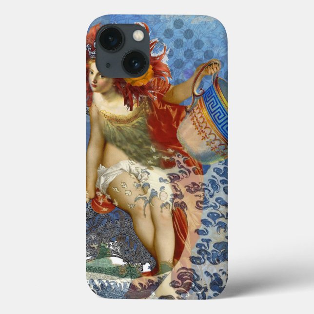 Aquarius Mermaid Gothic Blue Art Case-Mate iPhone Case (Back)