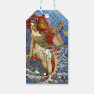 Aquarius Mermaid Gothic Blue Art Gift Tags
