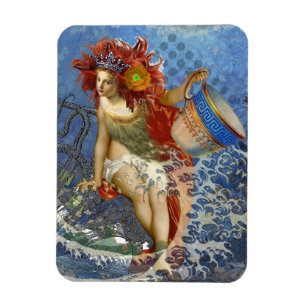 Aquarius Mermaid Gothic Blue Art Magnet