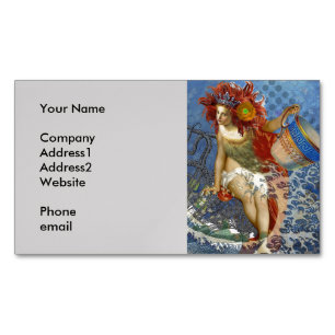 Aquarius Mermaid Gothic Blue Art Magnetic Business Card