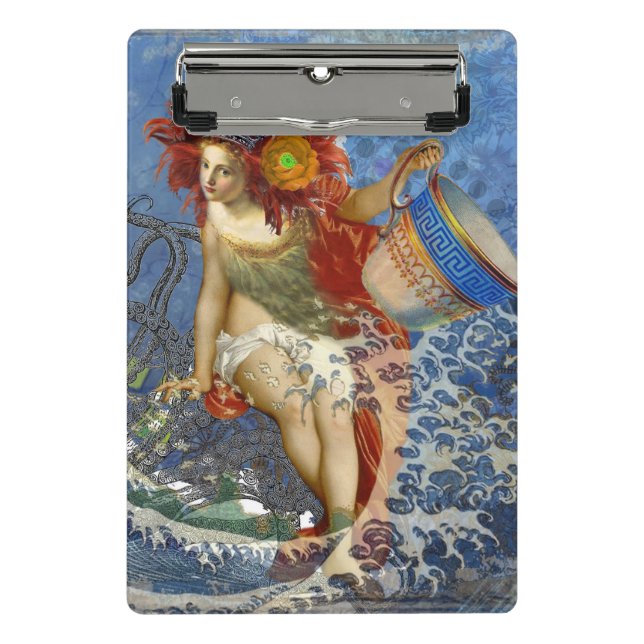 Aquarius Mermaid Gothic Blue Art Mini Clipboard (Front)