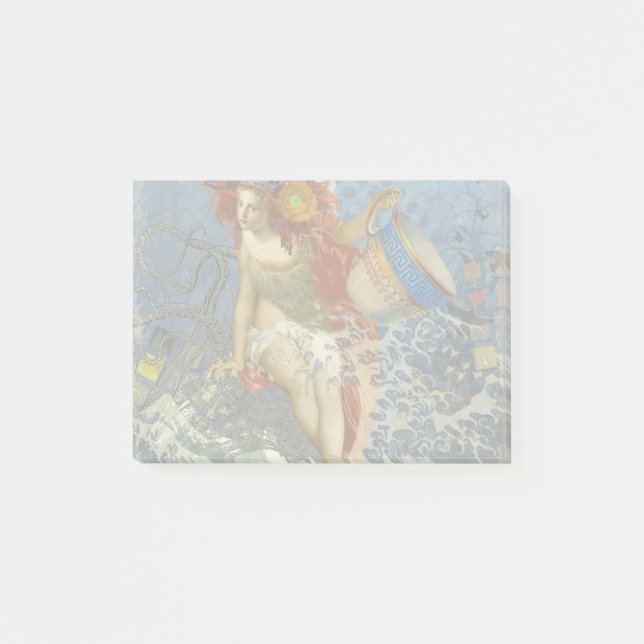 Aquarius Mermaid Gothic Blue Art Post-it Notes (Front)