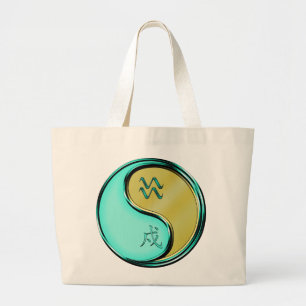 Aquarius & Metal Dog Large Tote Bag