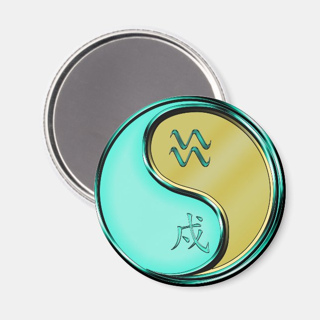 Aquarius & Metal Dog Magnet (Front/Back)
