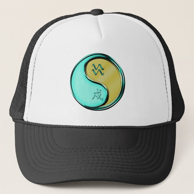 Aquarius & Metal Dog Trucker Hat (Front)