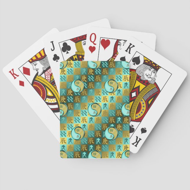 Aquarius & Metal Dragon Playing Cards (Back)