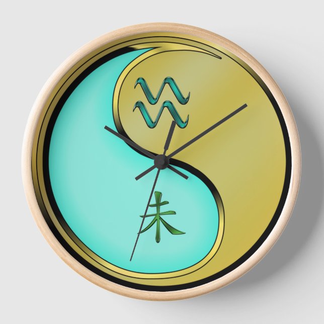 Aquarius & Metal Goat Clock (Front)