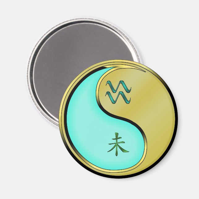Aquarius & Metal Goat Magnet (Front/Back)