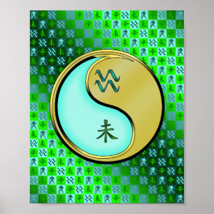 Aquarius & Metal Goat Poster