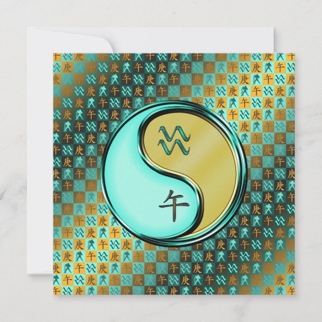 Aquarius & Metal Horse Card (Front)