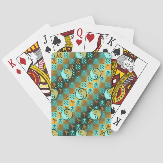 Aquarius & Metal Horse Playing Cards (Back)