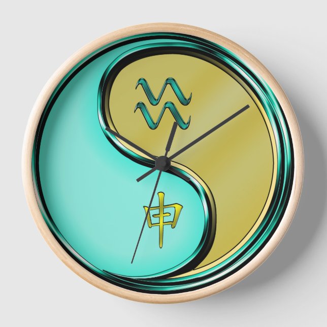 Aquarius & Metal Monkey Clock (Front)