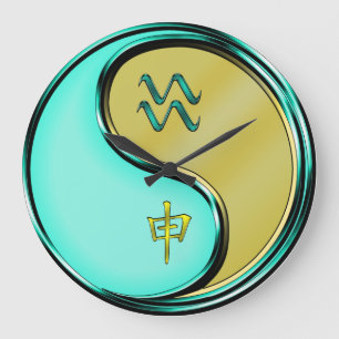 Aquarius & Metal Monkey Large Clock