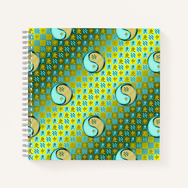 Aquarius & Metal Monkey Notebook (Front)