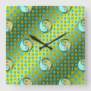 Aquarius & Metal Monkey Square Wall Clock