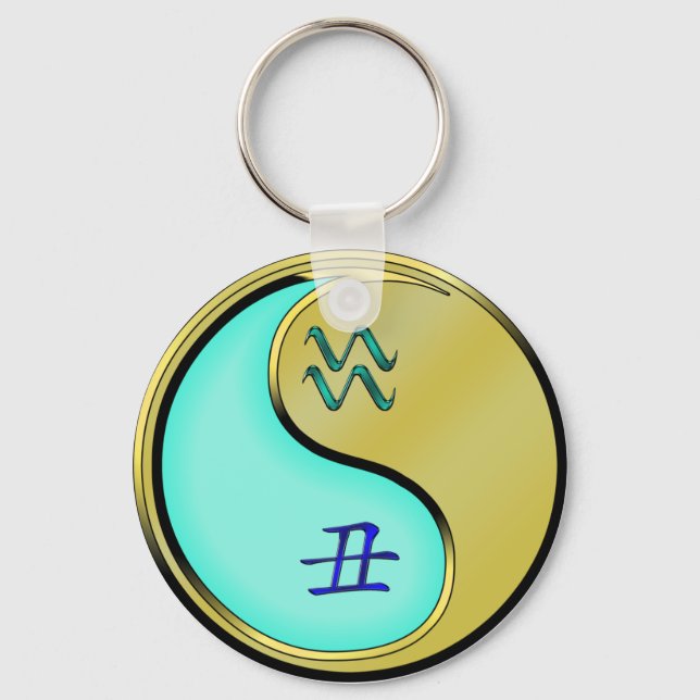 Aquarius & Metal Ox Key Ring (Front)