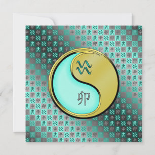 Aquarius & Metal Rabbit Card