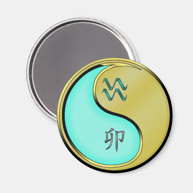 Aquarius & Metal Rabbit Magnet (Front/Back)