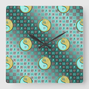 Aquarius & Metal Rabbit Square Wall Clock