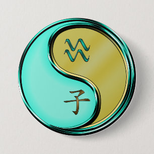 Aquarius & Metal Rat 7.5 Cm Round Badge