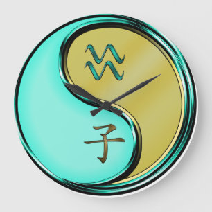 Aquarius & Metal Rat Large Clock
