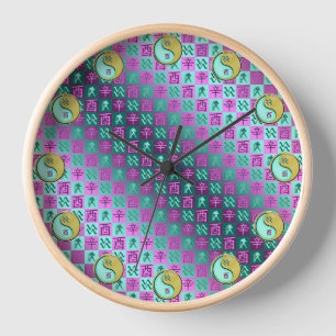Aquarius & Metal Rooster Clock