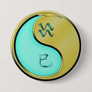 Aquarius & Metal Snake 7.5 Cm Round Badge